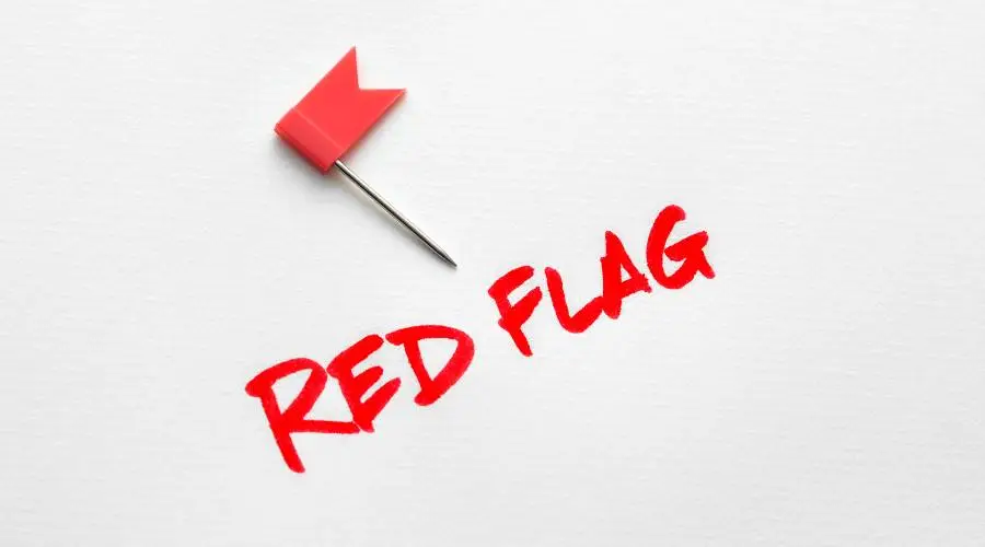 Small red flag with 'RED FLAG' text.